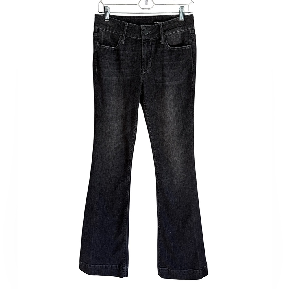 Black Orchid Gisele Mid Rise Shatter Wash Slim Stretch Bootcut Denim Jeans 28
